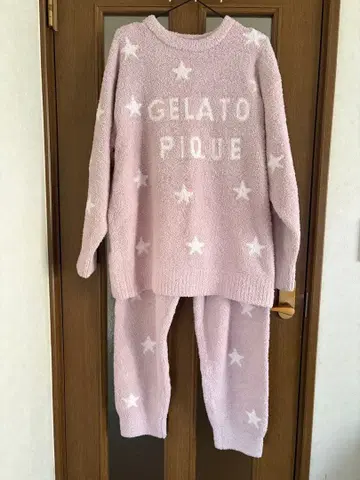 젤라또피케 별 패턴 상하의 세트 핑크