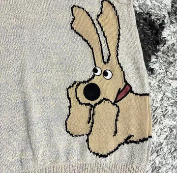 컨디션 최상 MUSPORTS 미에코 우에사코 니트 베스트 아이보리 40