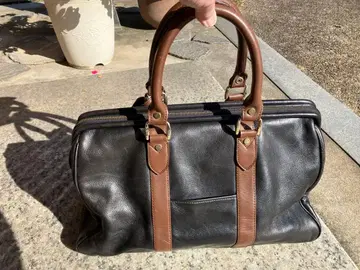 가죽 보스턴 백 짙은 갈색