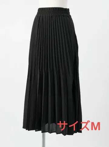 CINEMATIQ 슬림 그라데 플리츠 롱 스커트 사이즈 M 블랙
