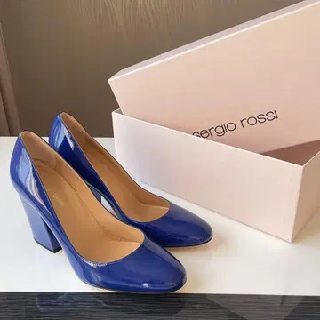 Sergio Rossi 에나멜 펌프스 블루 23~23.5cm
