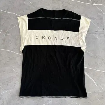 CRONOS 슬리브리스 상의 M 블랙/화이트