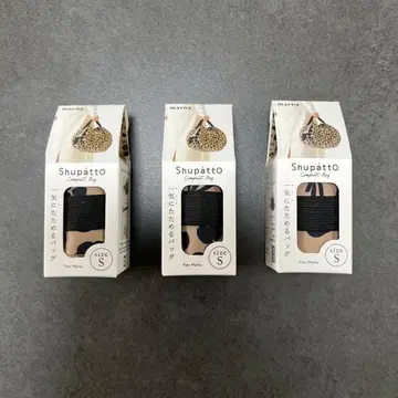 Shupatto 컴팩트 백 S 사이즈 레오파드 무늬 3세트