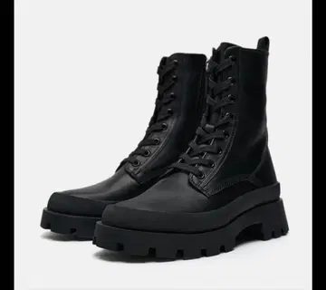 Zara 리얼 가죽 앵클부츠 플랫폼