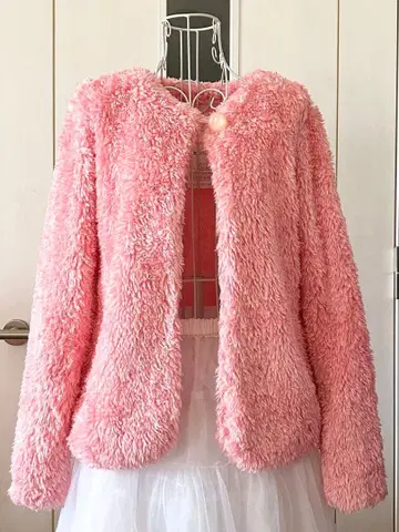 미사용 MILK 노카라 복슬복슬 퍼 자켓