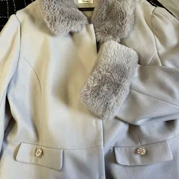 퍼 라이트 그레이 롱 코트 4L 빅 사이즈 양산형