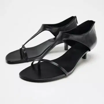 ZARA 키튼힐 가죽 샌들 37 24cm