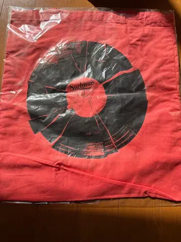 Suchmos 레코드 디자인 토트백 레드