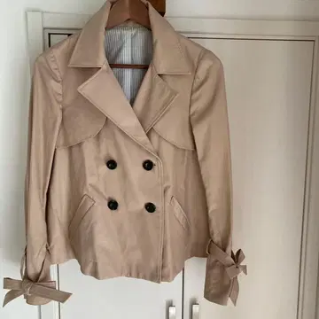 베이지 더블 브레스트 자켓