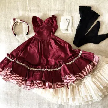 딜러제 SD/DD 사이즈 홀터 버슬 드레스 보르도