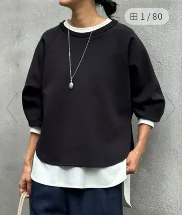 BEARDSLEY 비어즐리 종이상자 서클 풀오버 블랙