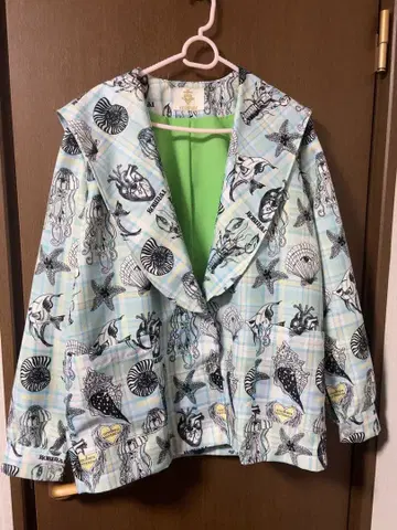 KOBINAI 코비나이 해양 생물 패턴 세일러 카라 자켓