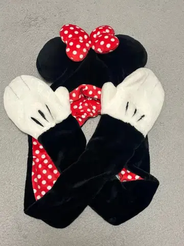 미니 마우스 스카프 귀 포함 장갑 포함