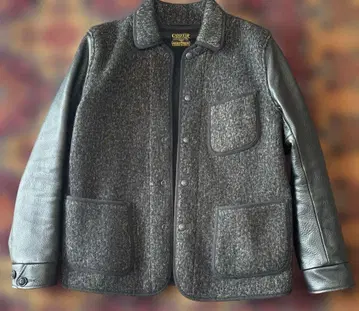 COOTIE 비치 크로스 가죽 자켓