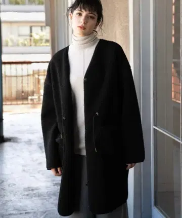 새상품 니코앤드 2WAY 파이핑 보아 코트 리버서블 보아 코트 아우터