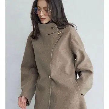 LAGNAMOON 울 저리 스탠드 카라 코트