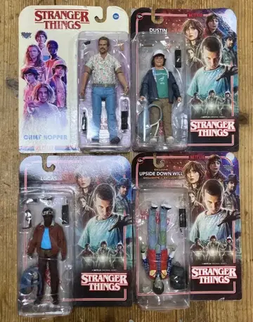 기묘한 이야기 피규어 4개 더스틴 호퍼 윌 루카스