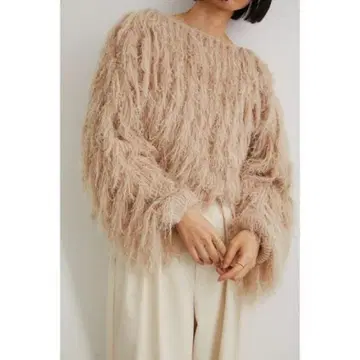 스타일 믹서기 헤어 리 프린지 니트