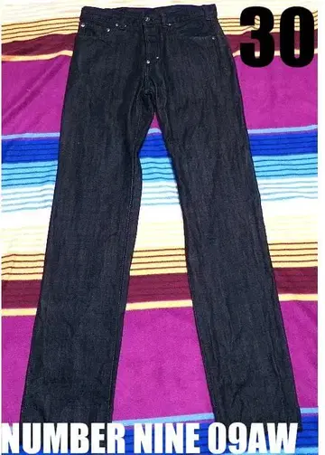 구제 의류 넘버나인 미야시타기 캐시미어 혼방 데님 2 일본제 09AW