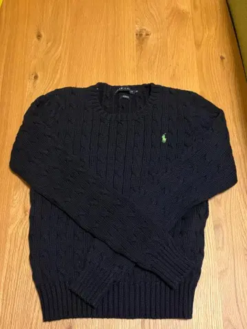 폴로 케이블 니트 스웨터 네이비