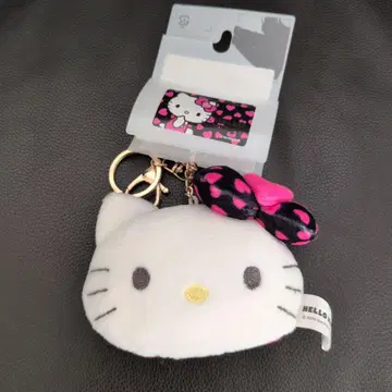 헬로키티 하트 얼굴 참 봉제 인형 키체인 새상품