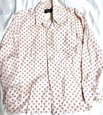 D'Cardani 도트 무늬 셔츠 34(S) 70년대 빈티지 멕시코제