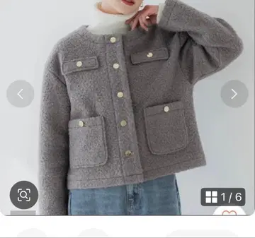 coca 노카라 트위드 자켓 M