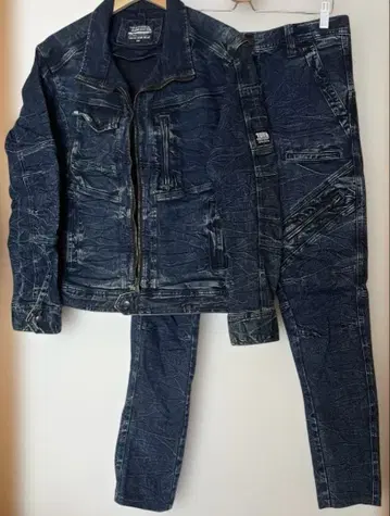 도라이치 데님 워크 자켓과 팬츠 상하의 세트