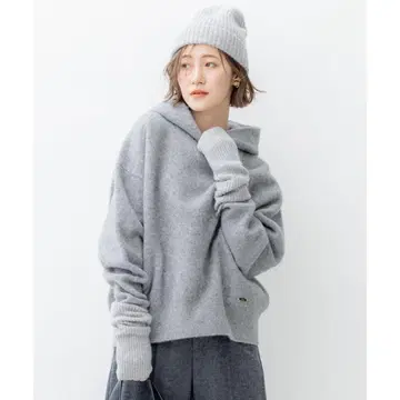 펠트 니트 후드티 38 그레이