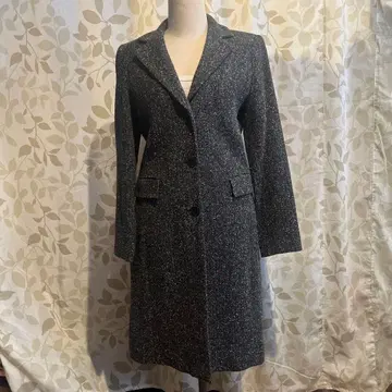 다크 그레이 롱 코트 싱글 브레스