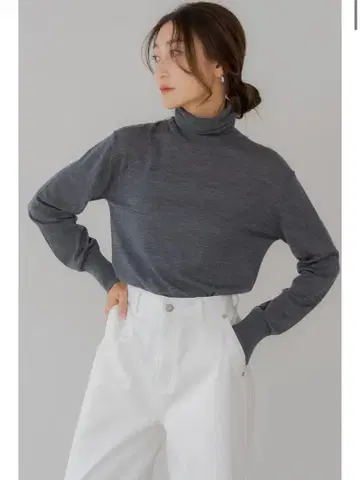 [리그림] 울 터틀넥 니트 그레이