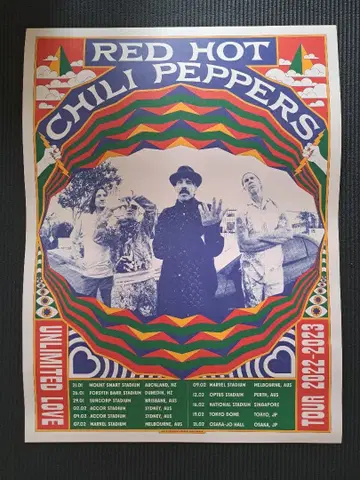 레드 핫 칠리 페퍼스 리소그래프 투어 굿즈 포스터 2023