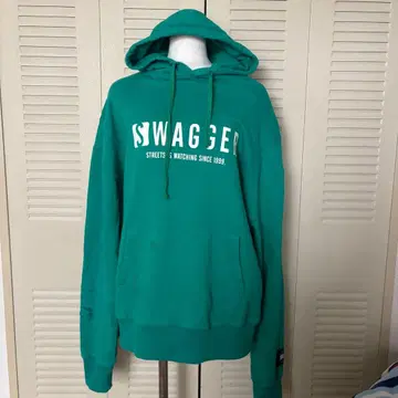 SWAGGER 후드티 해외 걸 오버 사이즈 그린