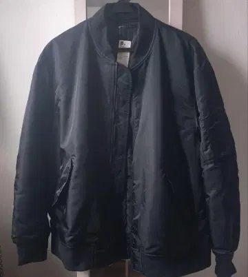 택 포함 새상품 GU 히트 패디드 MA-1 블루종 블랙 XXL 남녀 공용