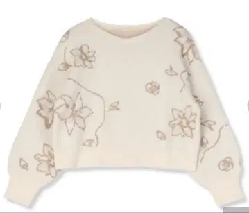 tal. by yumi 시마무라 꽃무늬 자카드 니트 화이트 S