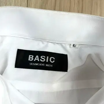 화이트 윙카라 셔츠 L 사이즈 그로브 커프스 단추 암밴드