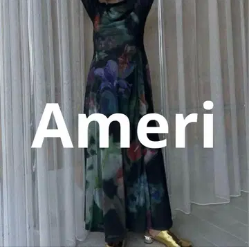 AMERI Vintage SMOKE FLOWER FLARE DRESS S