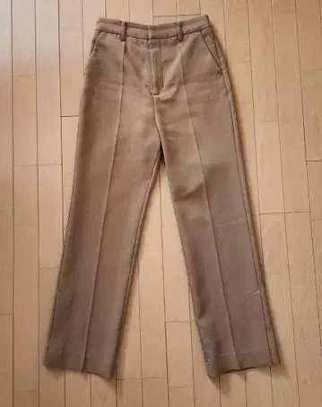 LOUNIE 스트레이트 팬츠 밑단 슬릿 캐러멜 38