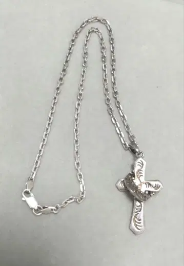 925 실버 목걸이 왕관 크로스 펜던트