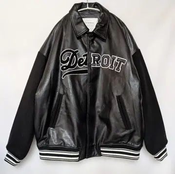 새상품급 RAGEBLUE 가죽 바시티 자켓 블랙 M 구제 의류