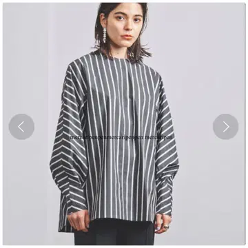 hyke 하이크 T/C 크루넥 스트라이프 셔츠