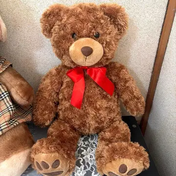 곰 봉제 인형 빨간 리본 브라운 큰 봉제 인형 백