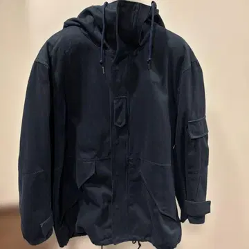 네이비 플리스 안감 마운틴 후드티