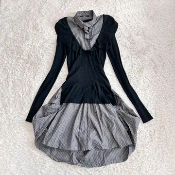 이센세이션 에이코콘도 이소재 도킹 원피스 블랙