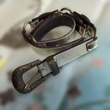 이탈리아제 실버 가죽 벨트 장식 버클