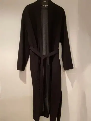 PLAIN PEOPLE 캐시미어 플리스 롱 코트 블랙 그레이