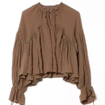 카사플라인 코튼 티어드 블라우스 카키