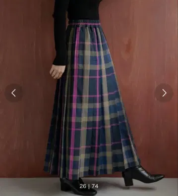 [ 시착만 한 상품 ] 어반 리서치 서니 라벨 체크 플리츠 이지 스커트