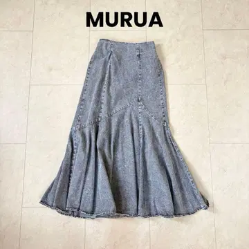 사계절 활약! MURUA 데님 머메이드 스커트 그레이