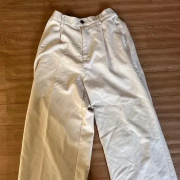 화이트 코튼 와이드 팬츠 s 남성용